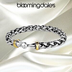 NEW DY 8.5” Thick Wheat Chain Bracelet, .925 Silver/18K Gold/SS